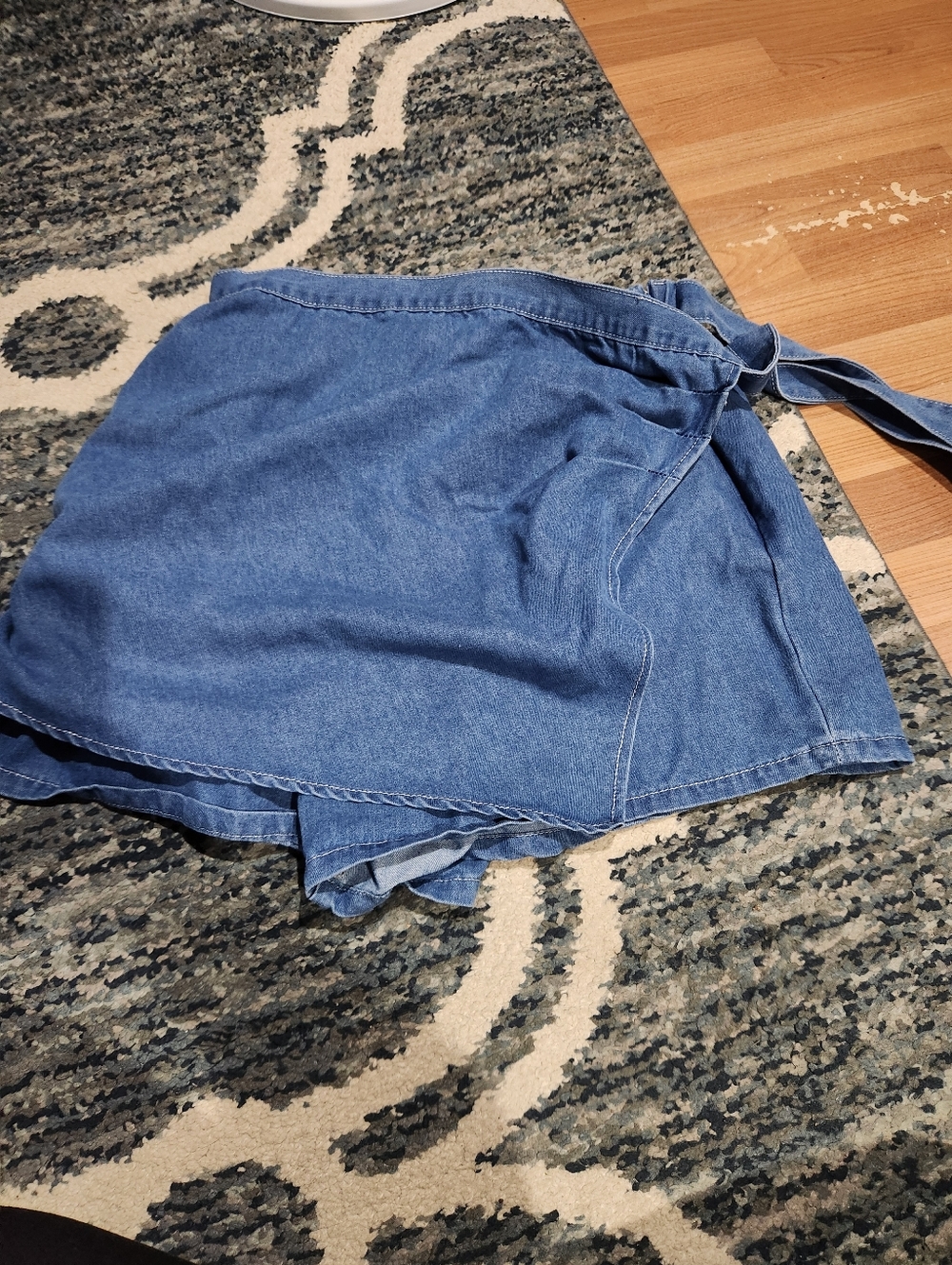 Denim Wrap Skort in Blue